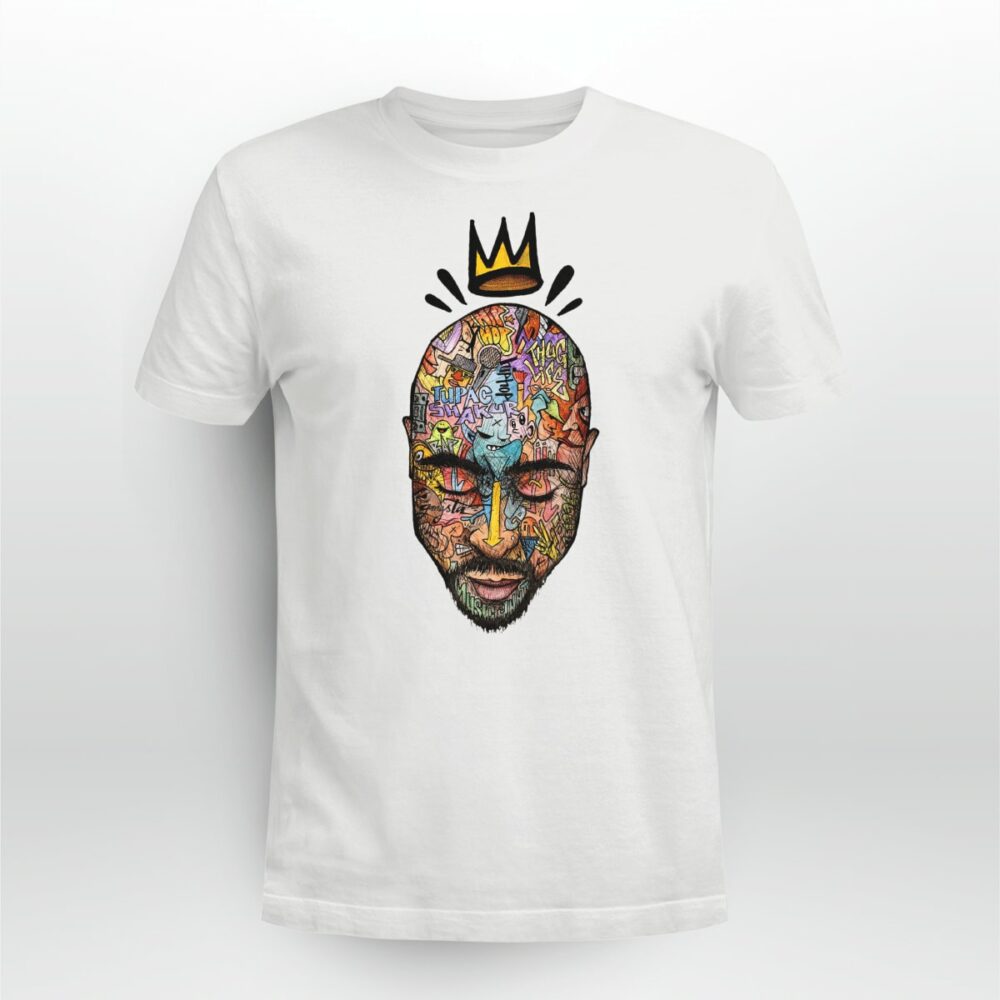 2Pac Shakur Colorful Head Art Gangsta Thug Life Tshirt