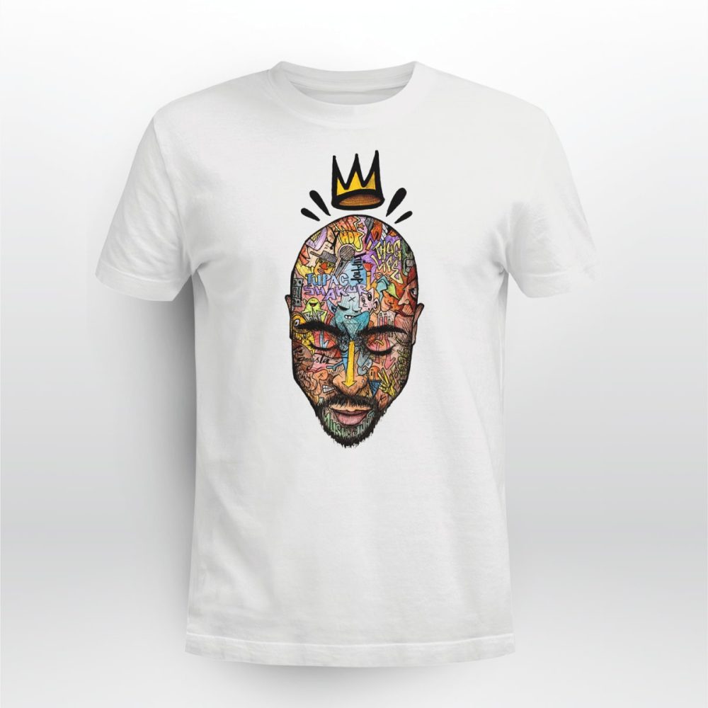 2Pac Shakur Colorful Head Art Gangsta Thug Life Tshirt osp1vt