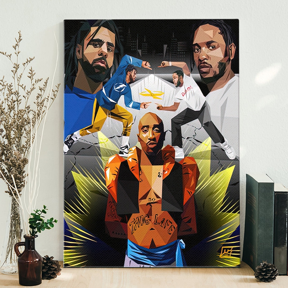 2pac Makaveli Back Hip-hop Poster Canvas