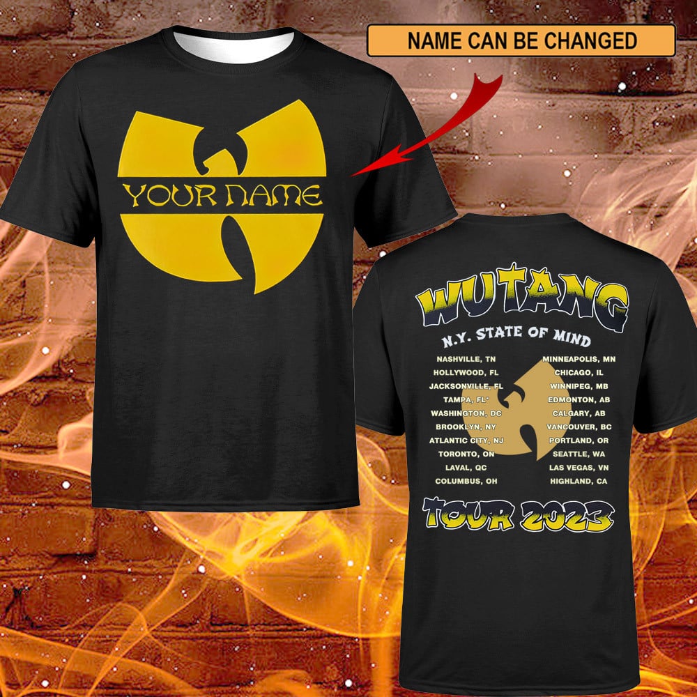Custom Name Logo Basic Wutang And Nas N.Y State Of Mind Tour 2023 North American Dates T-shirt