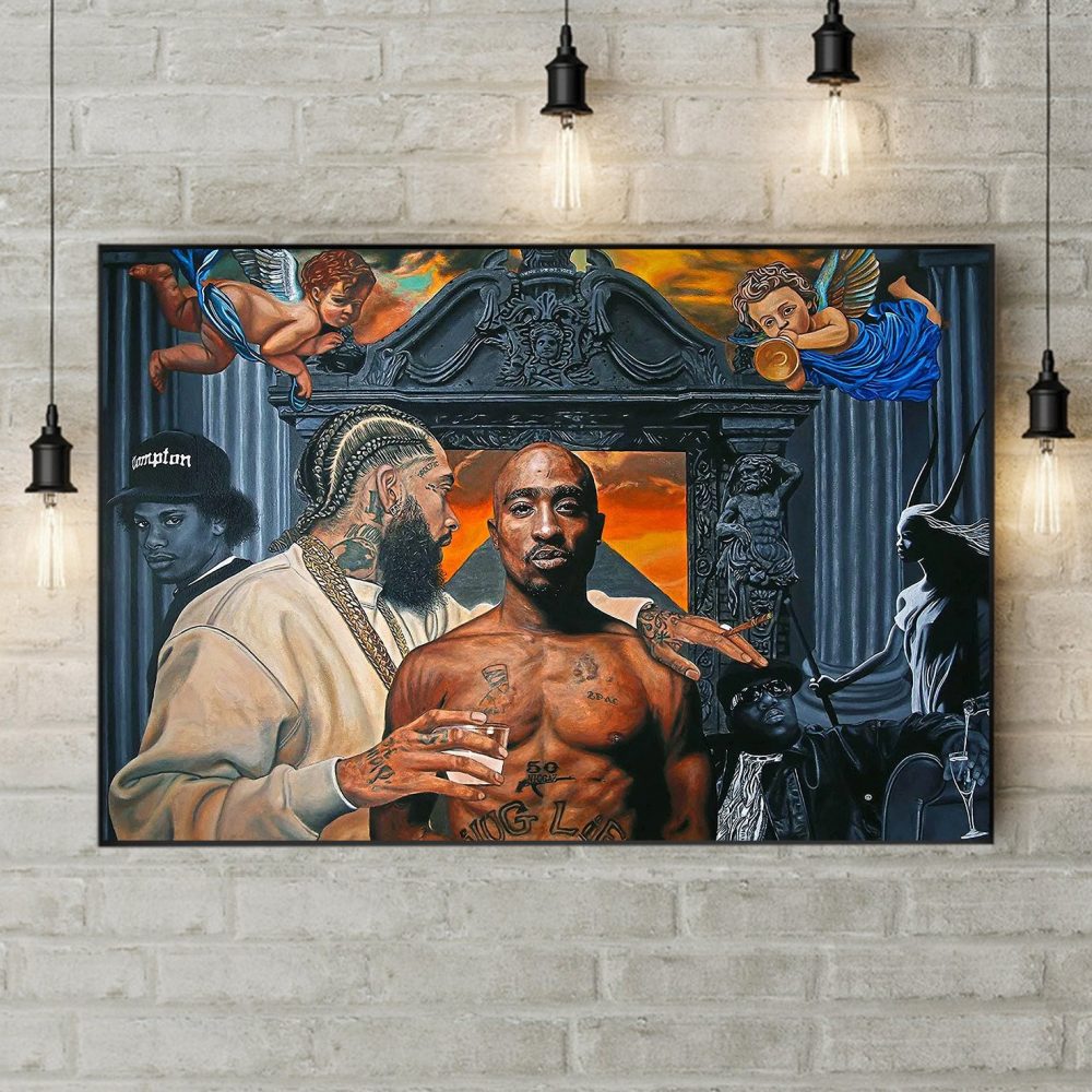 Eazy-E, Snoop Dogg, Tupac, Biggie Artwork Canvas
