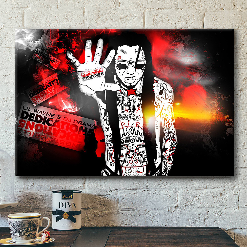 Lil Wayne Hip Hop Free Fire Cartoon Artwork Poster Canvas
