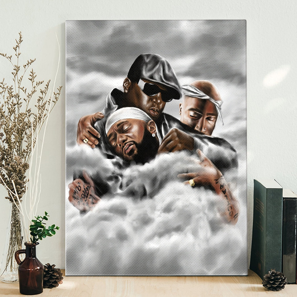 Nipsey Hussle Tupac Biggie Black Wall Street Poster Canvas