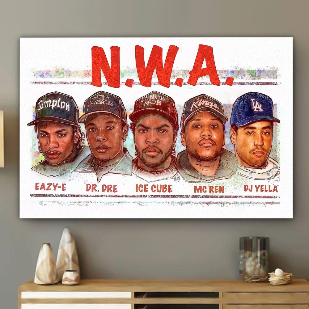 Nwa Members Hip-hop Poster Canvas