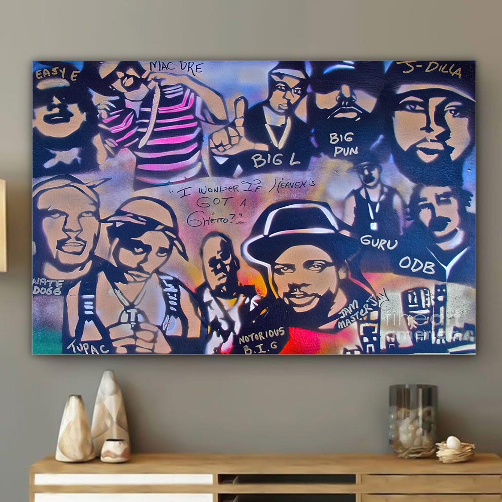 Old School Hip Hop Graffiti Poster Canvas
