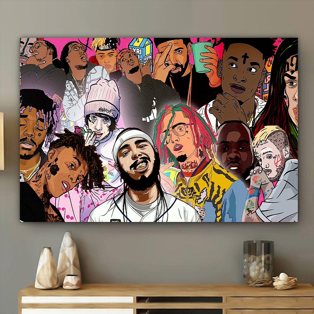 Rap Us Rappers Hip-Hop Music Area Poster Canvas