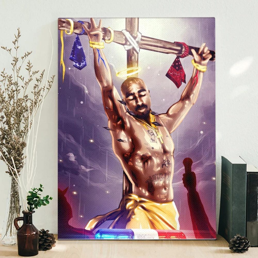 Tupac Black Jesus Hip-hop90s Poster Canvas Tupac Black Jesus Hip-hop90s Poster Canvas