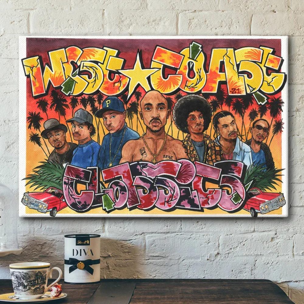 Underground West Coast Rappers 90s Poster Canvas Underground West Coast Rappers 90s Poster Canvas