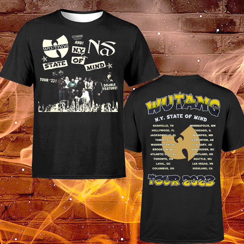 Wu-Tang and NAS NY State of Mind Tour 2023 T-shirt
