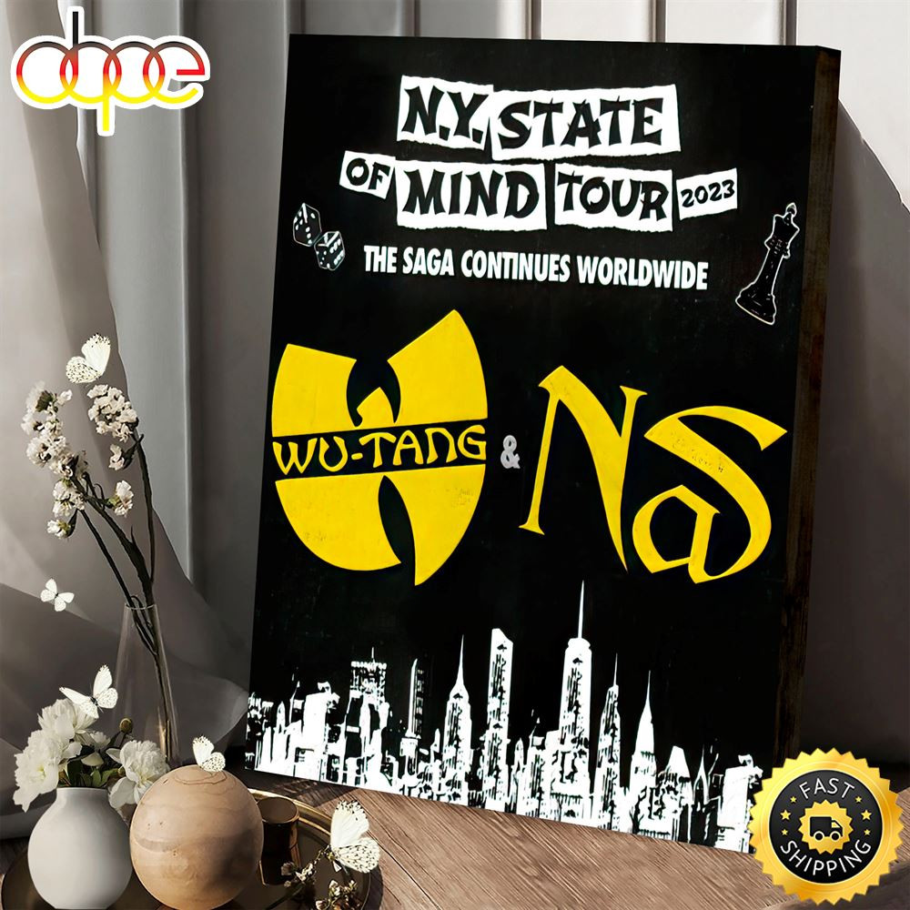 Wu-tang Clan & Nas New York State Of Mind Tour 2023 Poster Canvas