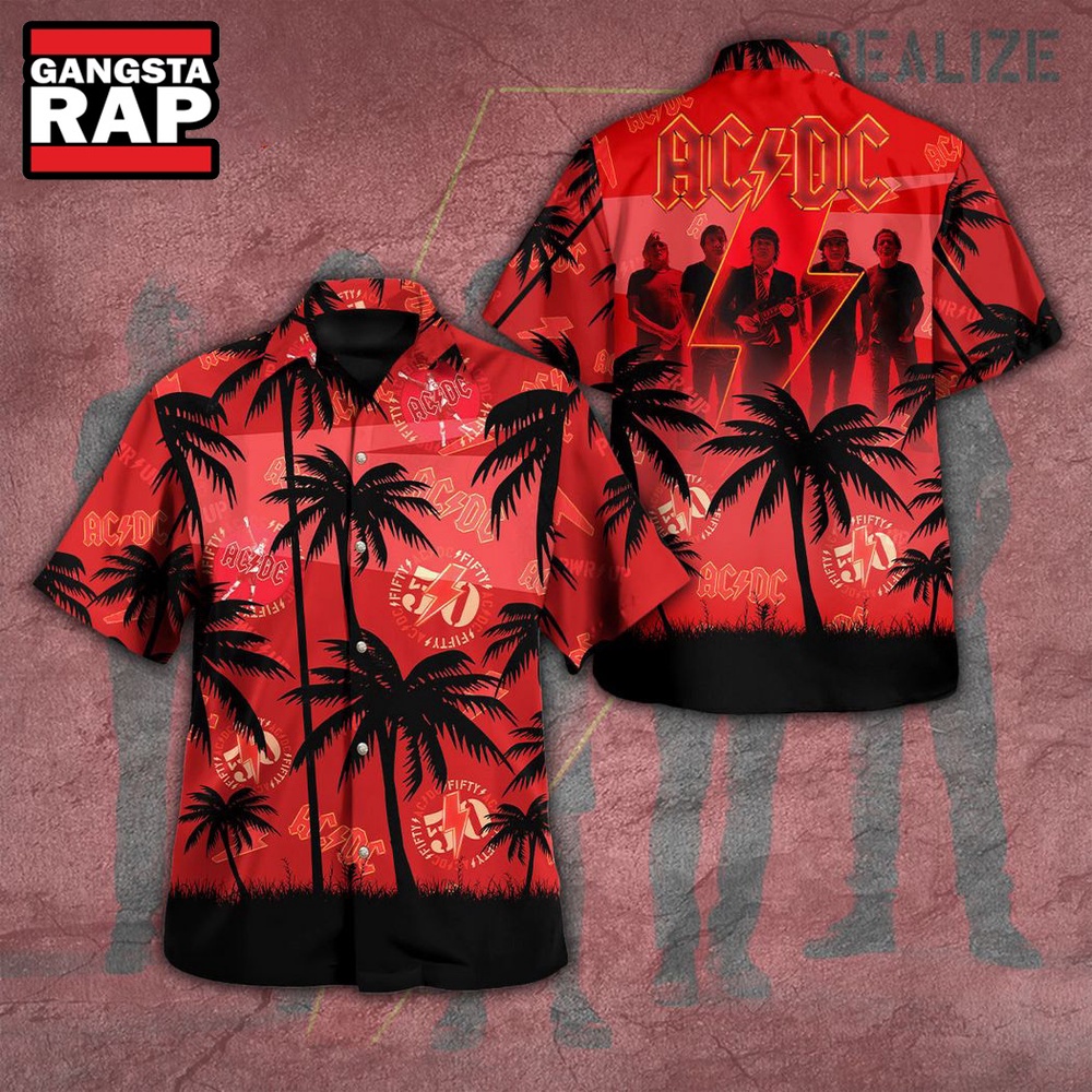 ACDC Band Rock Music Palm Tree 2024 Summer Hawaiian Shirt ACDC Band Rock Music Palm Tree 2024 Summer Hawaiian Shirt