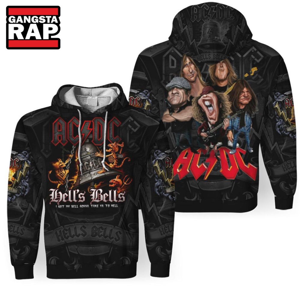 ACDC Hells Bells I Got My Bell Gonna Take You To Hell Hoodie, ACDC Band 3D Shirt ACDC Hells Bells I Got My Bell Gonna Take You To Hell Hoodie, ACDC Band 3D Shirt