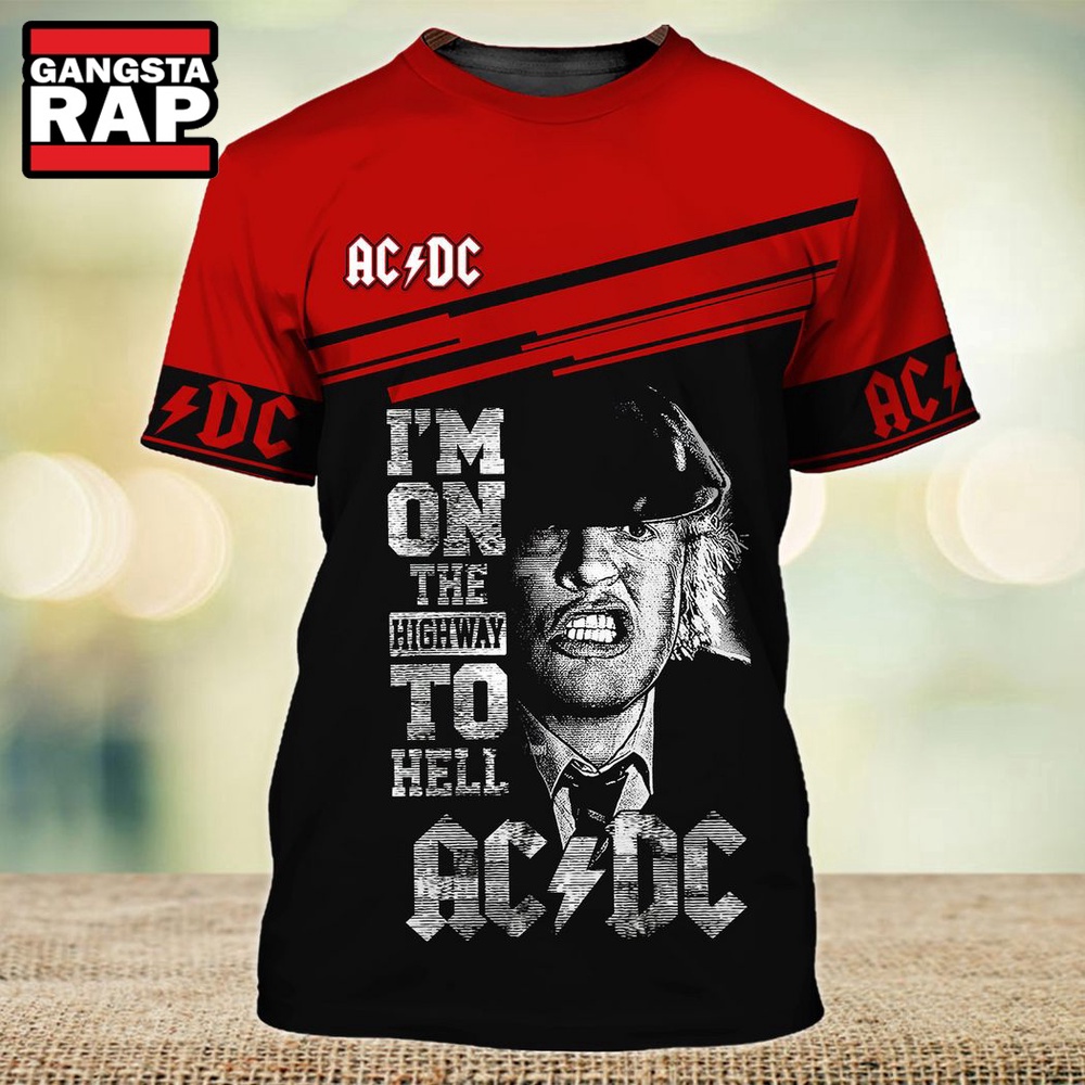 ACDC Rock Band I'm On The Highway To Hell All Over Print Shirt ACDC Rock Band I'm On The Highway To Hell All Over Print Shirt
