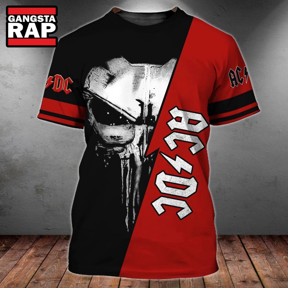 ACDC Rock Band Skull 3D T Shirt ACDC Rock Band Skull 3D T Shirt
