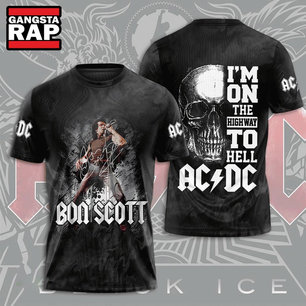 Bon Scott I'm On The Highway To Hell ACDC Rock Band T Shirt Bon Scott I'm On The Highway To Hell ACDC Rock Band T Shirt