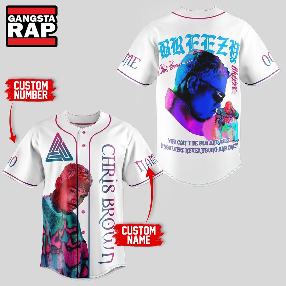 Chris Brown Brezzy Tour 2024 Custom Baseball Jersey