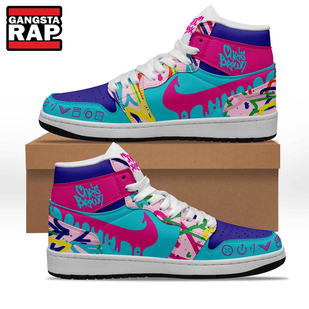 Chris Brown Music Tour 2024 Air Jordan 1 Hightop Shoes