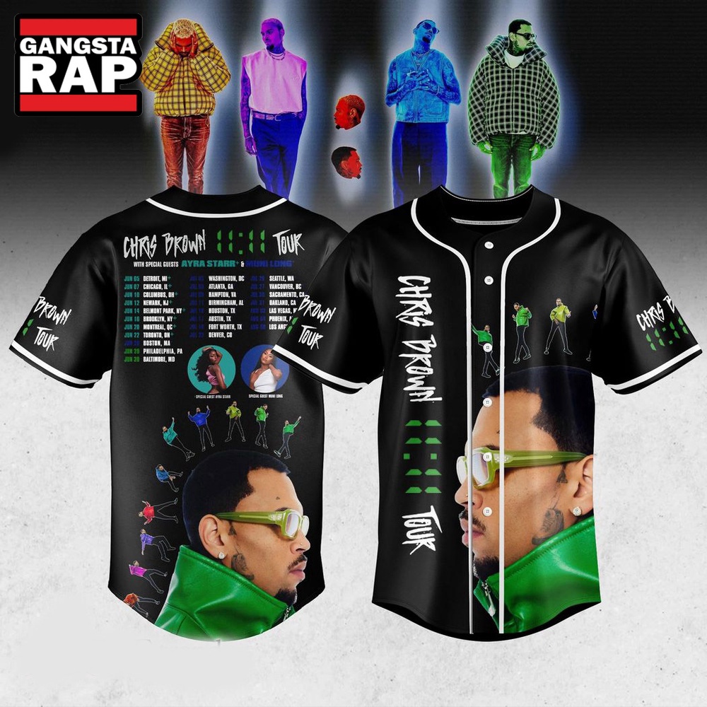 Chris Brown The 1111 Tour 2024 Baseball Jersey