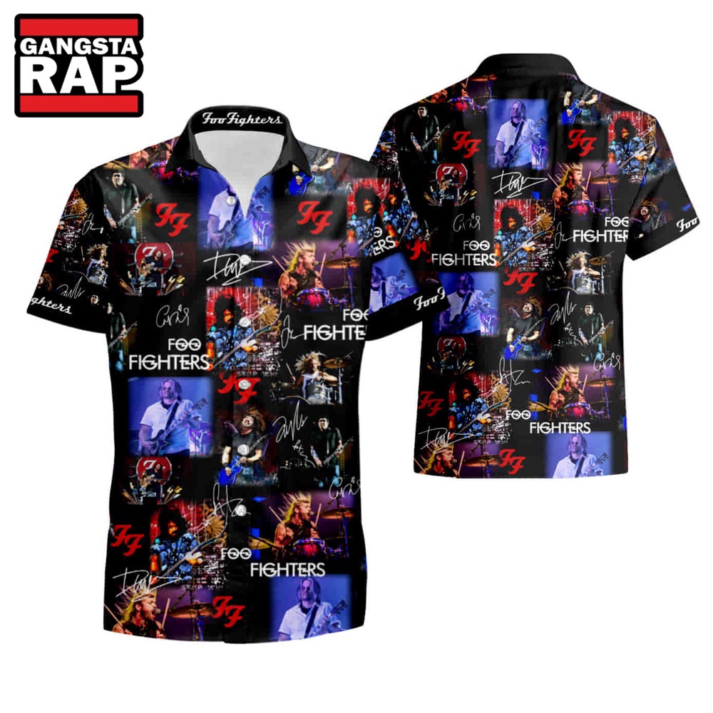 Foo Fighters Music Band Signature Fans Gift Hawaiian Shirt