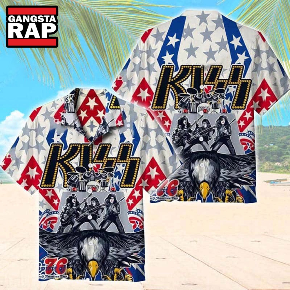 Kiss Band Happy 4th Of July 2024 Hawaiian Shirt