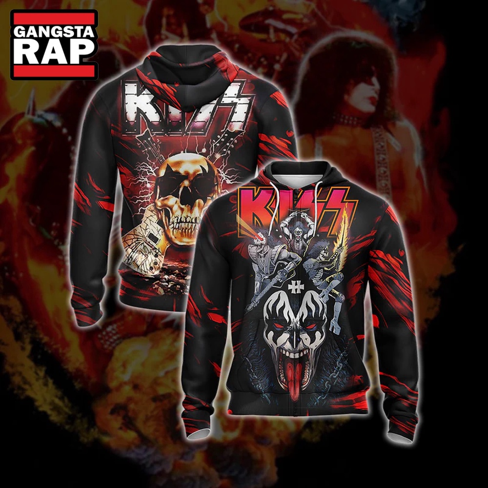Kiss Band Rock Music All Over Print Hoodie Kiss Band Tour Hoodie Kiss Tour Shirt