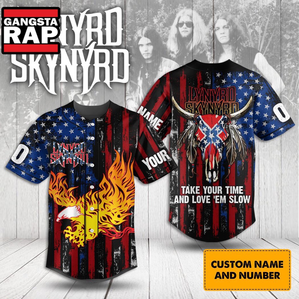 Lynyrd Skynyrd Take Your Time And Love Em Slow Custom Baseball Jersey Shirt