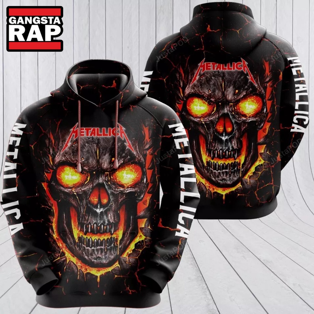Metallica Skull Black Hoodie Metallica Music Band Hoodie