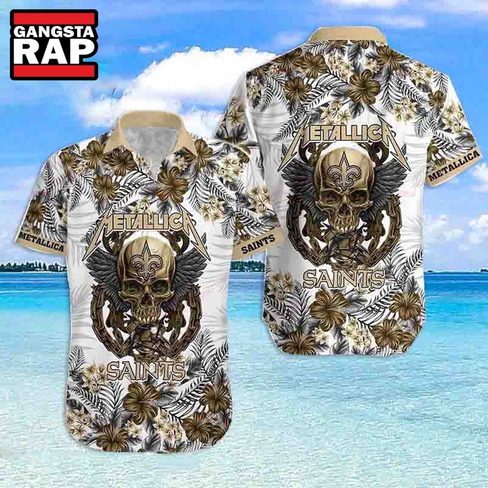 Metallica Skull Tropical Flower Pattern 2024 Hawaiian Shirt Metallica Skull Tropical Flower Pattern 2024 Hawaiian Shirt