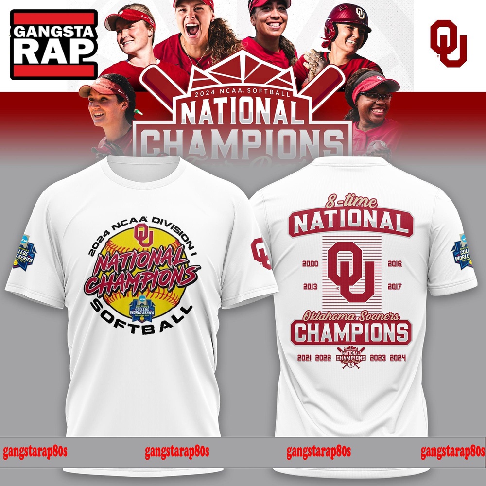 Oklahoma Sooners 2024 NCAA Softball Women's College World Series Champions Locker Room 3D Shirt