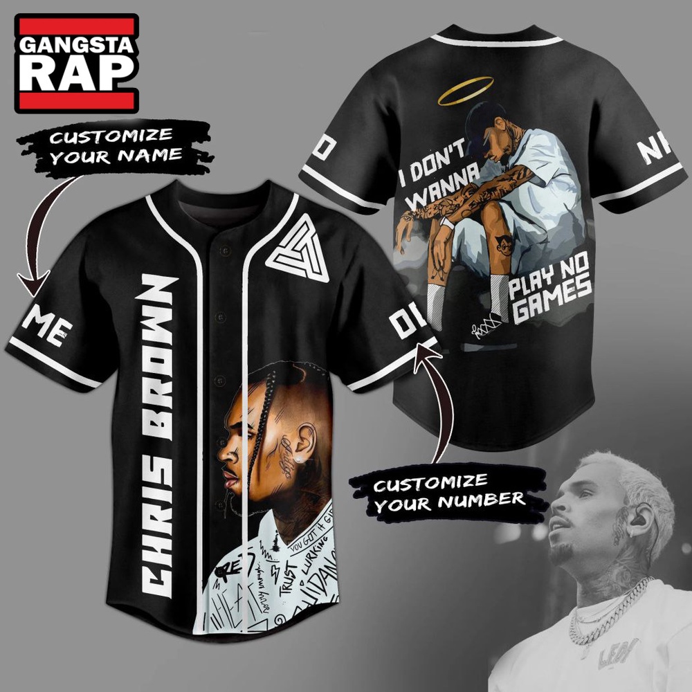 Personalized Chris Brown Tour 2024 I Dont Wanna Play No Games Baseball Jersey