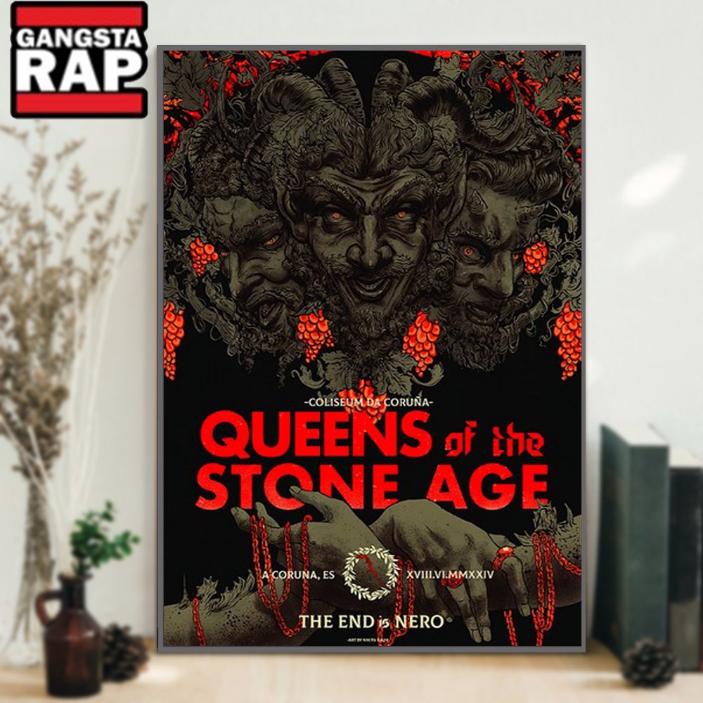 Queens Of The Stone Age Tour In La Coruna, Spain June 2024 Poster Canvas Art Queens Of The Stone Age Tour In La Coruna, Spain June 2024 Poster Canvas Art