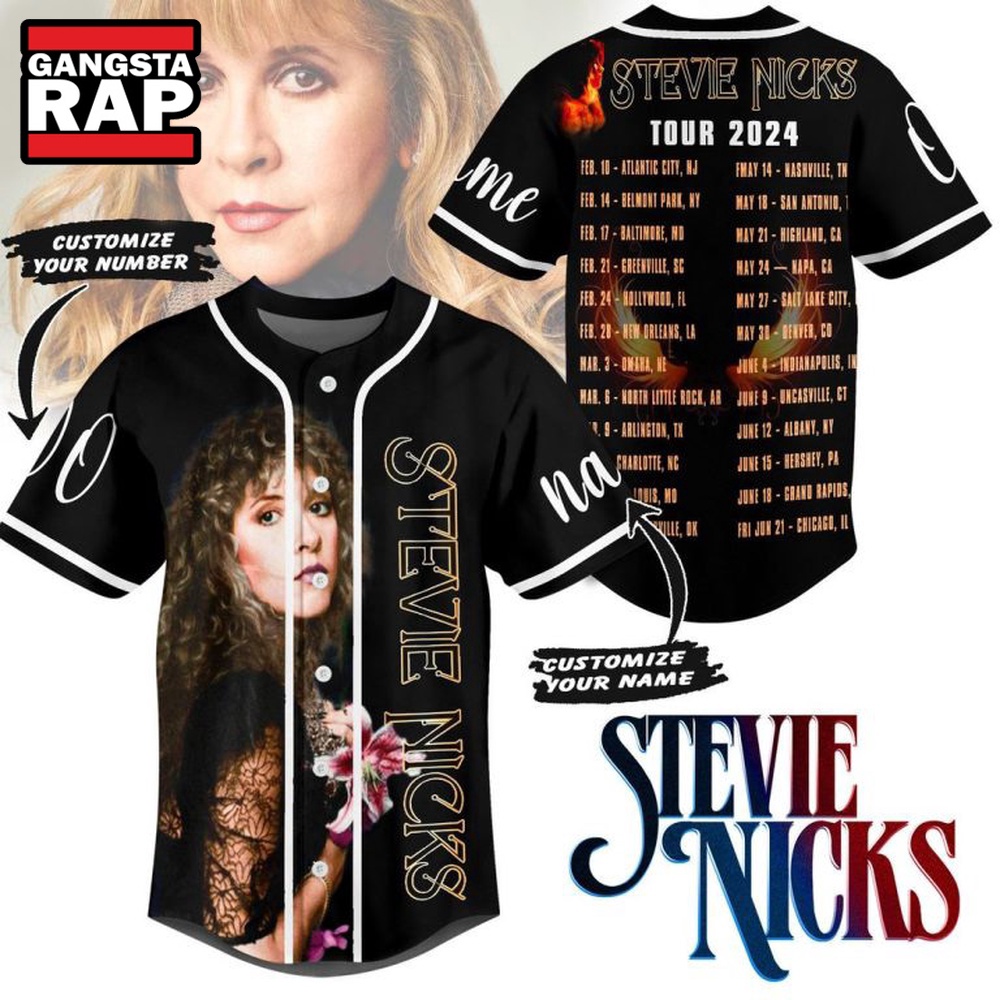 Stevie Nicks Tour 2024 Schedule Baseball Jersey Shirt