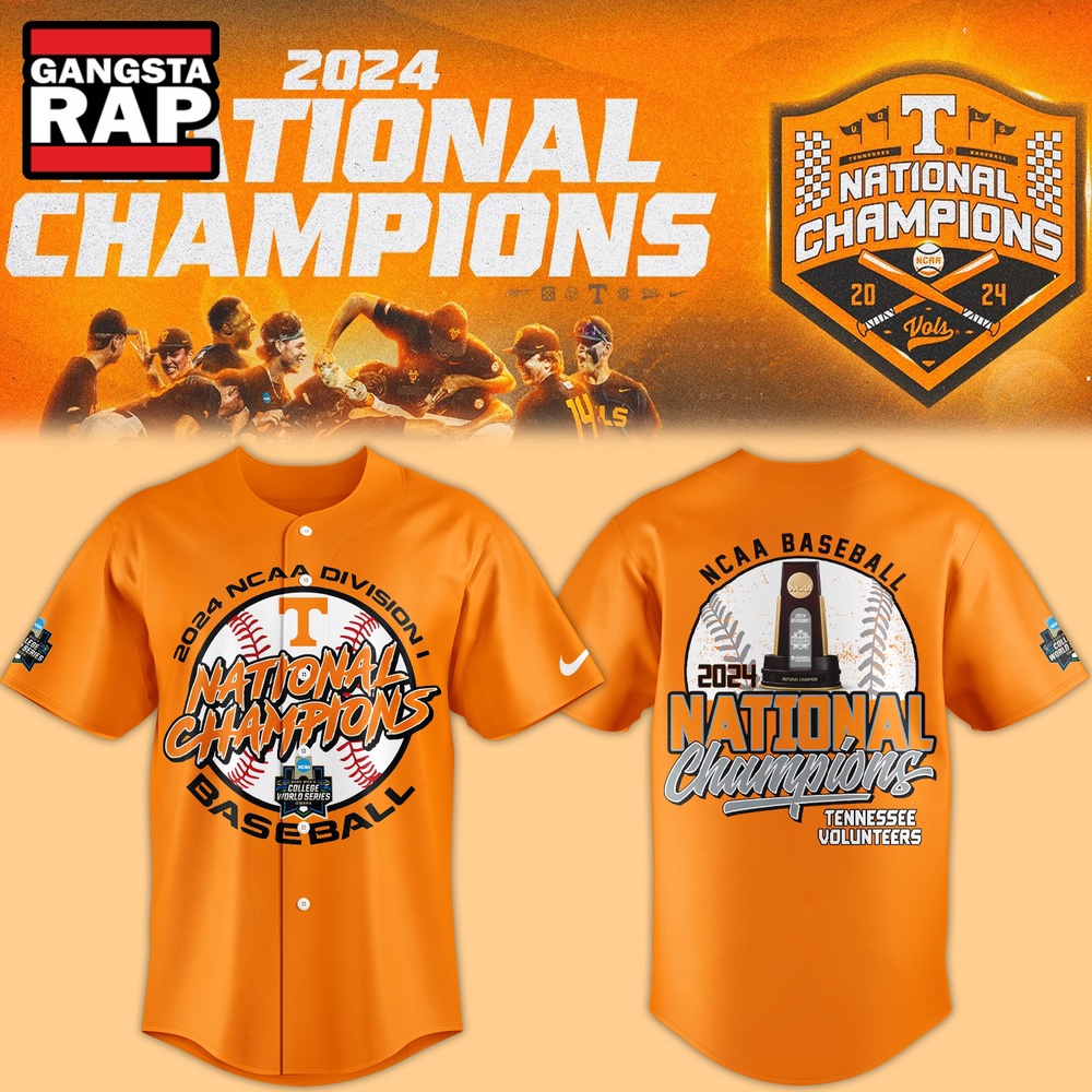 Tennessee Baseball Champion 2024 NCAA Division I Baseball Jersey Tennessee Baseball Champion 2024 NCAA Division I Baseball Jersey