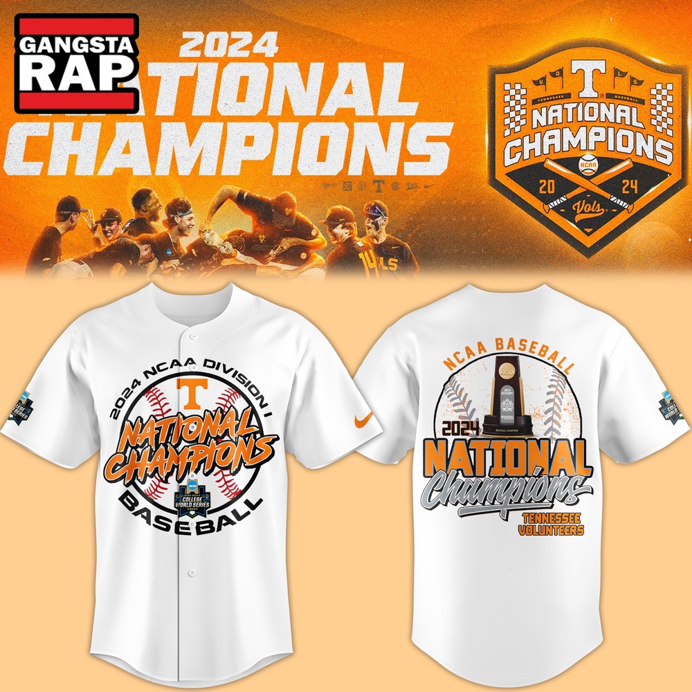 Tennessee Baseball Champion 2024 NCAA Division I Jersey Tennessee Baseball Champion 2024 NCAA Division I Jersey