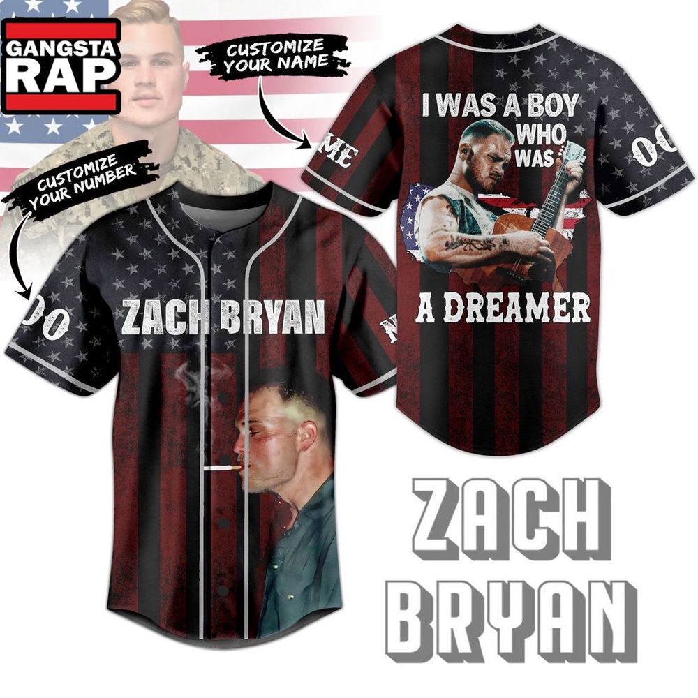 Zach Bryan I Was A Boy Who Was A Dreamer Custom Baseball Jersey Shirt Zach Bryan I Was A Boy Who Was A Dreamer Custom Baseball Jersey Shirt