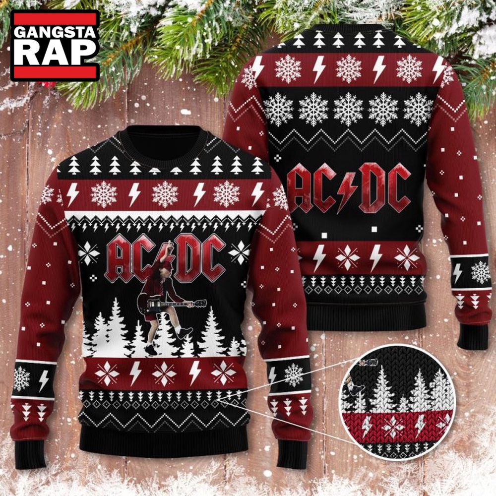 ACDC Band Music Xmas Tree Christmas Sweater ACDC Band Music Xmas Tree Christmas Sweater