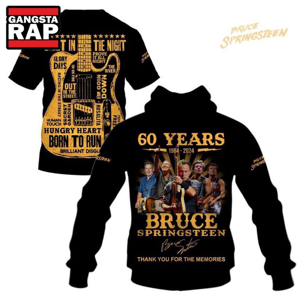 Celebrating 60 Years 1964 2024 of Bruce Springsteen’s Singing Career 3D Hoodie Celebrating 60 Years 1964 2024 of Bruce Springsteen’s Singing Career 3D Hoodie