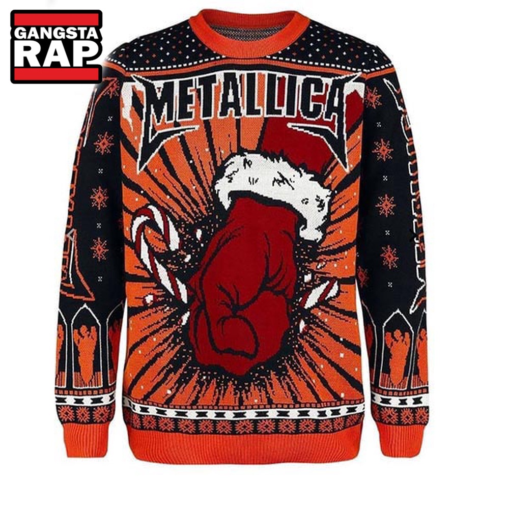 Metallica Heavy Metal Some Kind of Santa Ugly Christmas Sweater Metallica Heavy Metal Some Kind of Santa Ugly Christmas Sweater