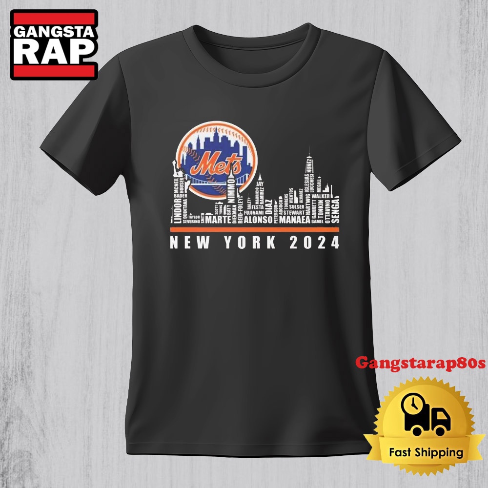 New York Mets Best Baseball Team Players And City Skyline 2024 TShirt New York Mets Best Baseball Team Players And City Skyline 2024 TShirt