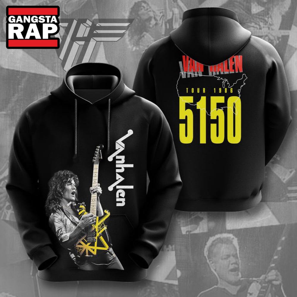 Van Halen Rock Band Tour 1986 5150 Hoodie Van Halen Rock Band Tour 1986 5150 Hoodie