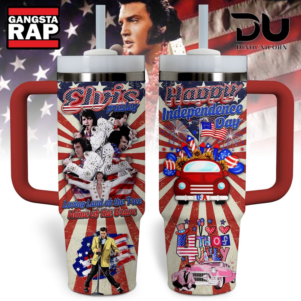 Elvis Presley Happy Independence Day Stanley Tumbler 40oz Elvis Presley Happy Independence Day Stanley Tumbler 40oz