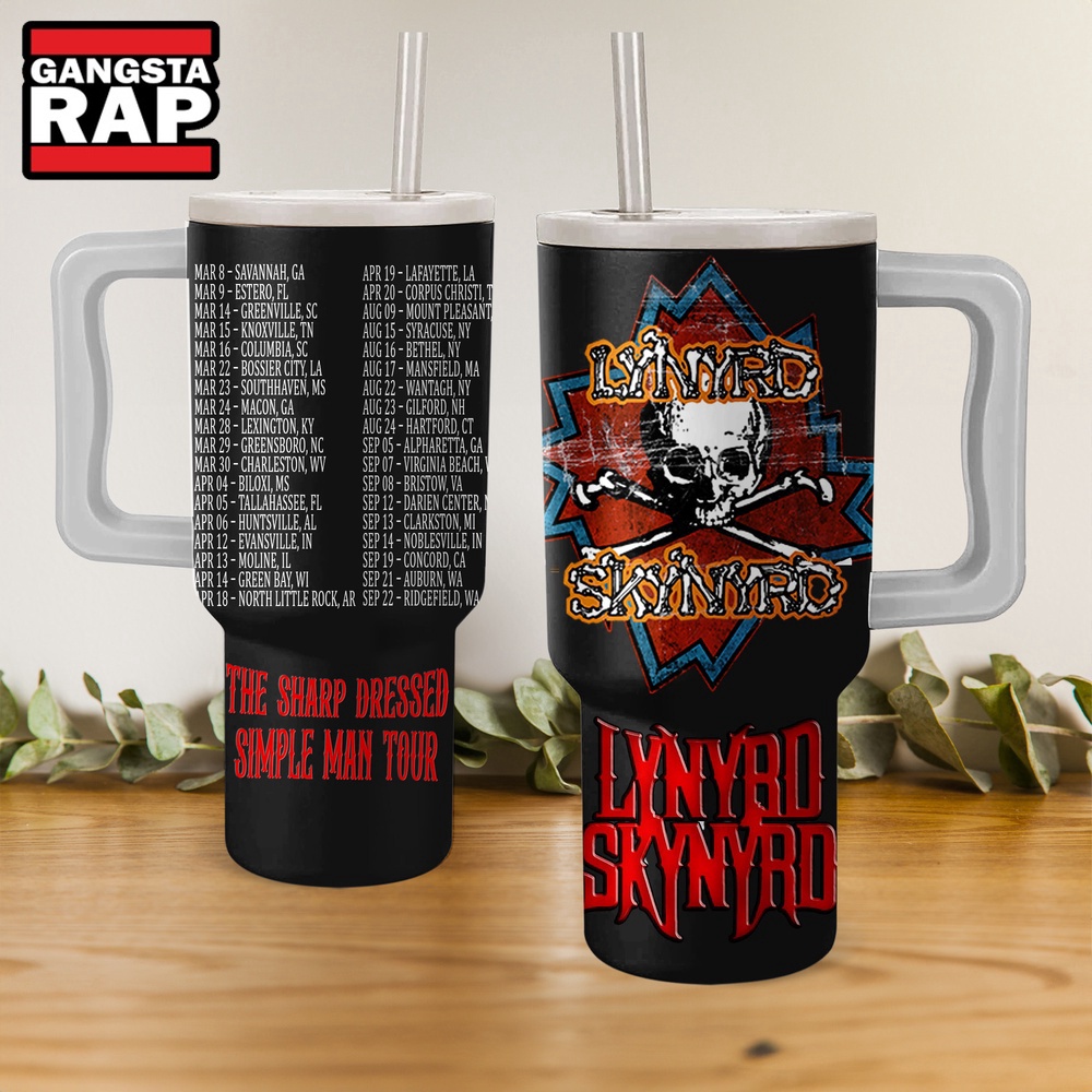 Lynyrd Skynyrd The Sharp Dressed Simple Man Tour Stanley Tumbler 40oz Lynyrd Skynyrd The Sharp Dressed Simple Man Tour Stanley Tumbler 40oz