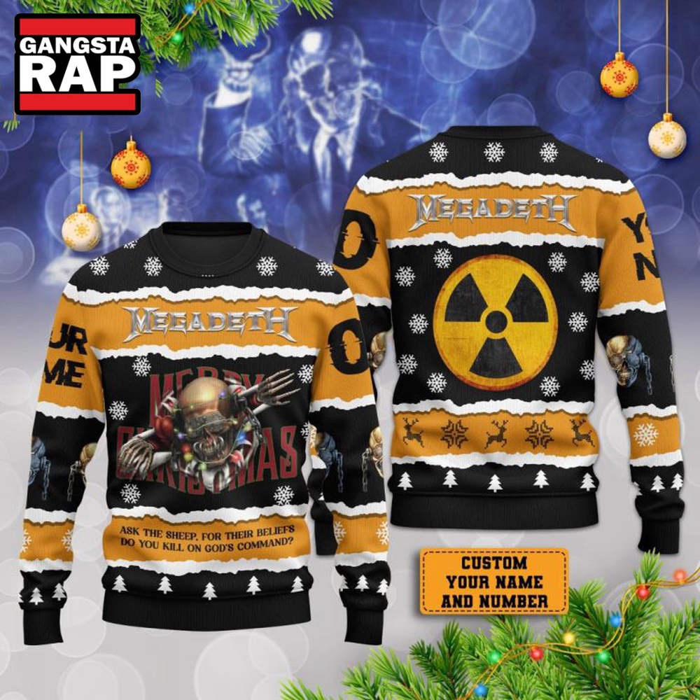 Megadeth Merry Chirstmas Ask The Sheep For Their Beliefs Do You Kill On God’s Command Ugly Sweater Megadeth Merry Chirstmas Ask The Sheep For Their Beliefs Do You Kill On God’s Command Ugly Sweater