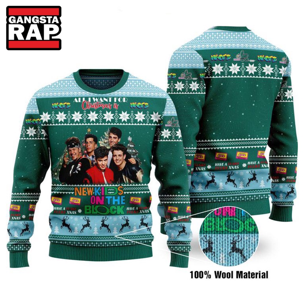 New Kids On The Block Have A Funky Fulky Xmas All I Want For Christmas Is NKOTB Ugly Sweater New Kids On The Block Have A Funky Fulky Xmas All I Want For Christmas Is NKOTB Ugly Sweater