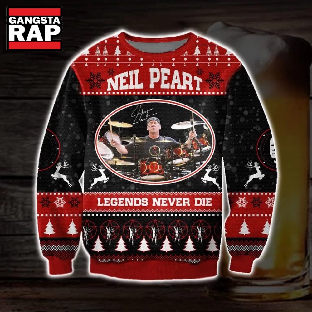 Rush Drummer Neil PeartLegends Never Die Ugly Christmas Sweater Rush Drummer Neil PeartLegends Never Die Ugly Christmas Sweater
