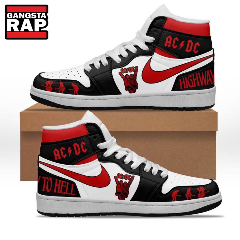 ACDC Highway To Hell Air Jordan 1 Hightop Shoes ACDC Highway To Hell Air Jordan 1 Hightop Shoes