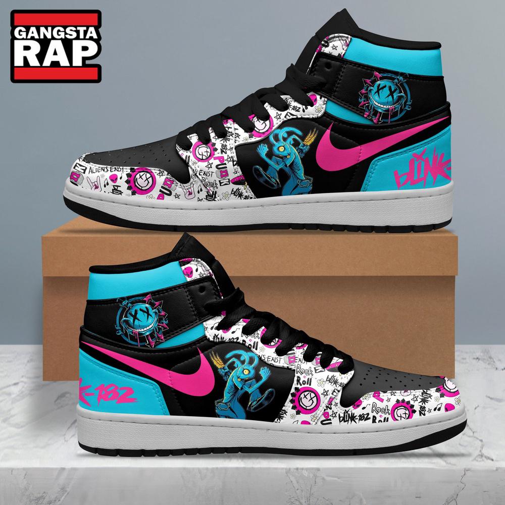 Blink 182 Music Fan Lover Air Jordan 1 Hightop Shoes Blink 182 Music Fan Lover Air Jordan 1 Hightop Shoes
