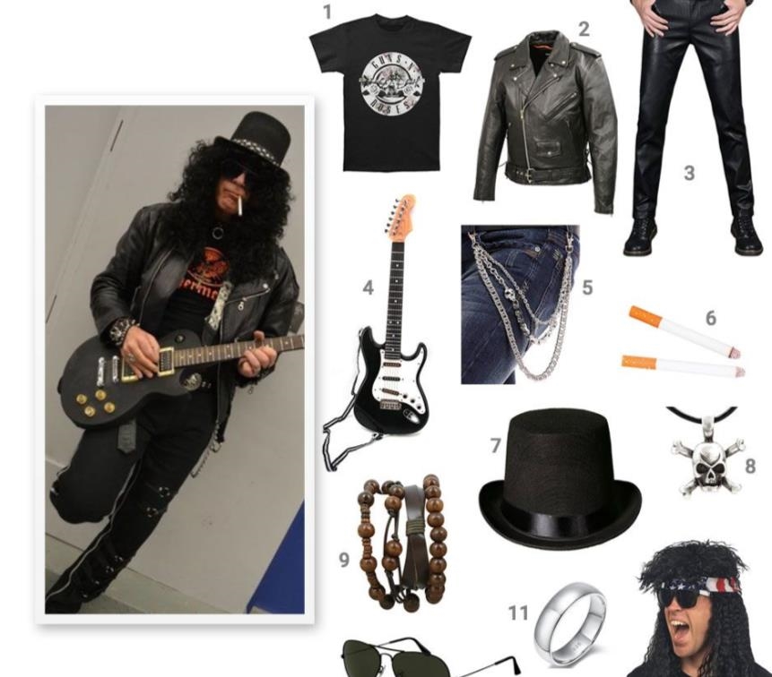 Top Guns N' Roses Costume Ideas for an Authentic Rock Star Vibe 1 If you’re short on time or prefer the convenience of purchasing a pre made costume