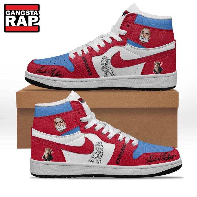 Eminem Slim Shady Music Fan Gifts Air Jordan 1 Hightop Shoes Eminem Slim Shady Music Fan Gifts Air Jordan 1 Hightop Shoes