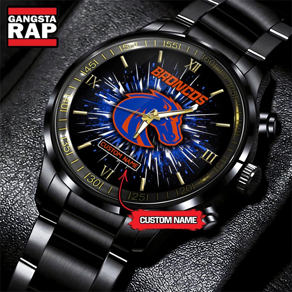 NCAA Boise State Broncos Football Team Logo Design Black Watch NCAA Boise State Broncos Football Team Logo Design Black Watch